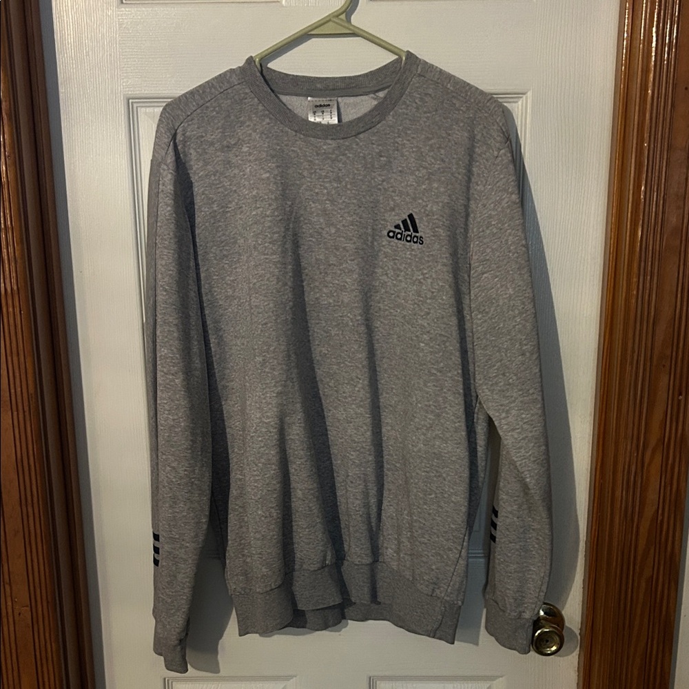 Adidas Men's Heather Gray Crewneck Sweater
